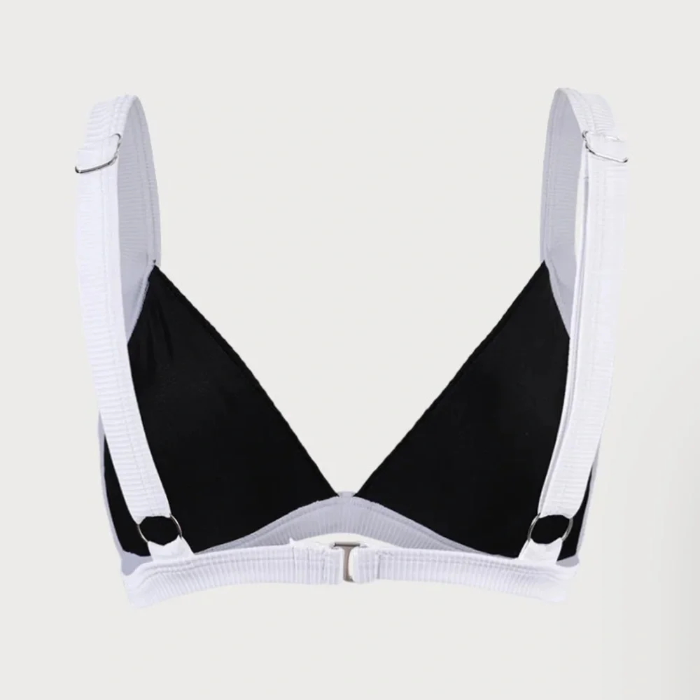 Contrast Trim Triangle Bikini Top - Picture 3 of 8